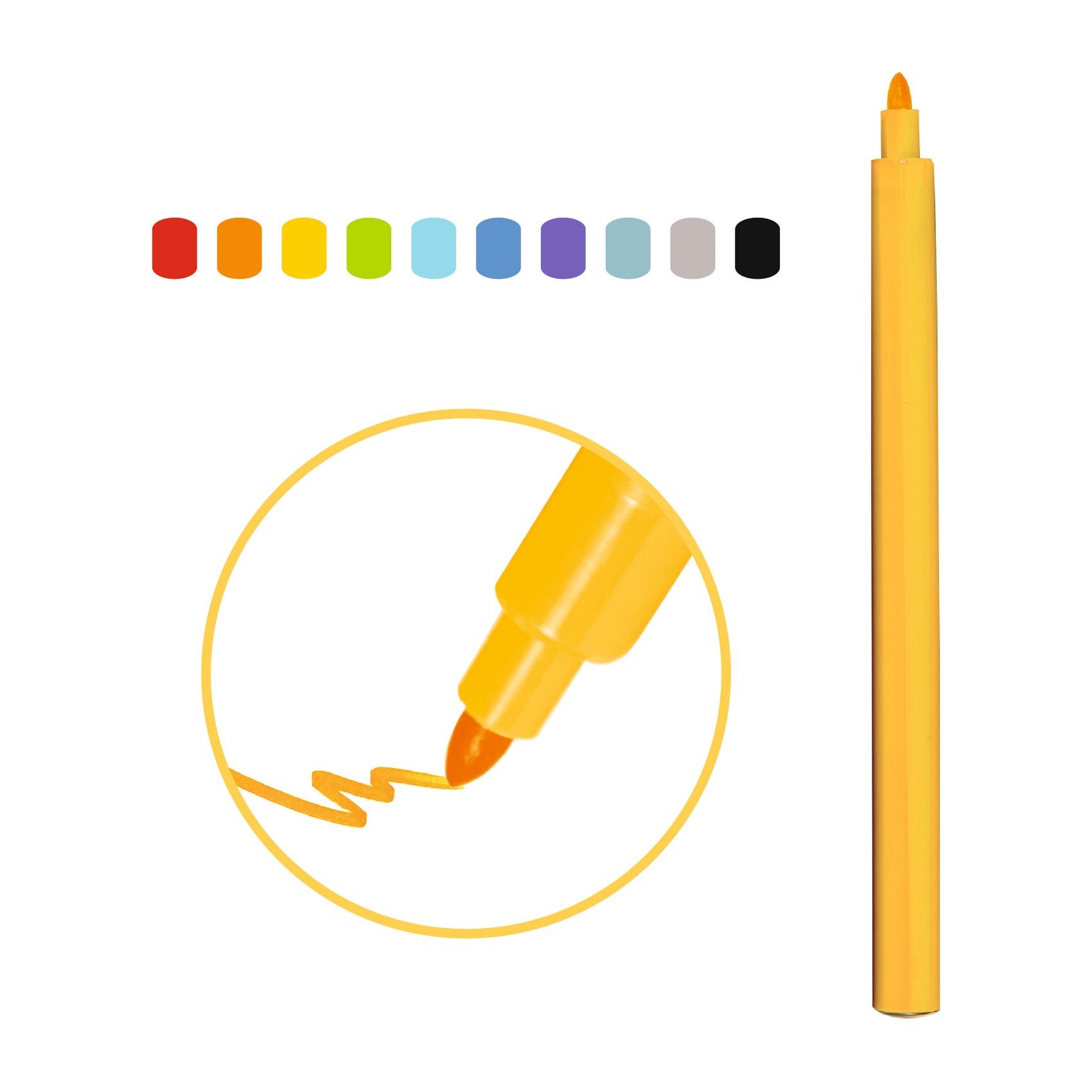 10 feutres pointe fine Arcenciel Djeco