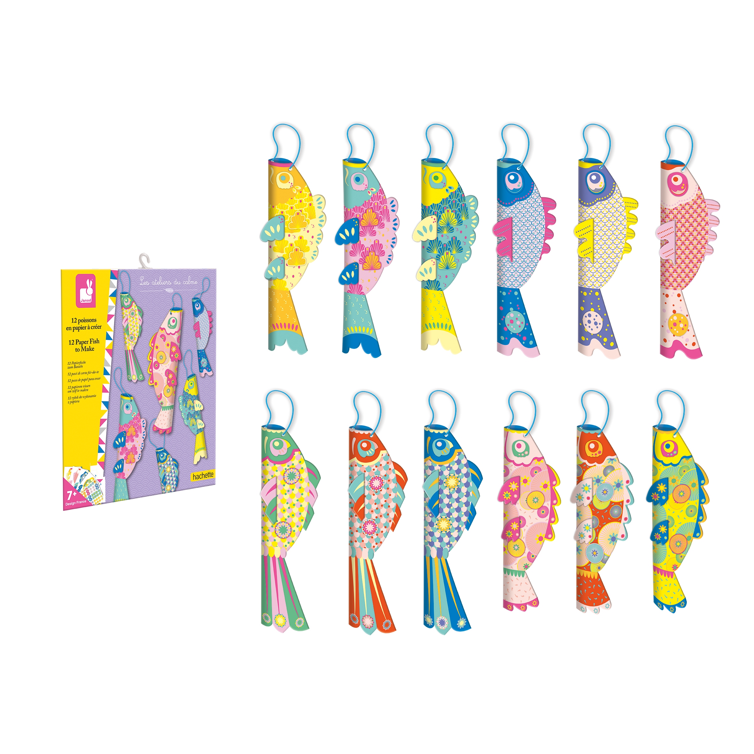 12 Poissons en papier a creer Janod