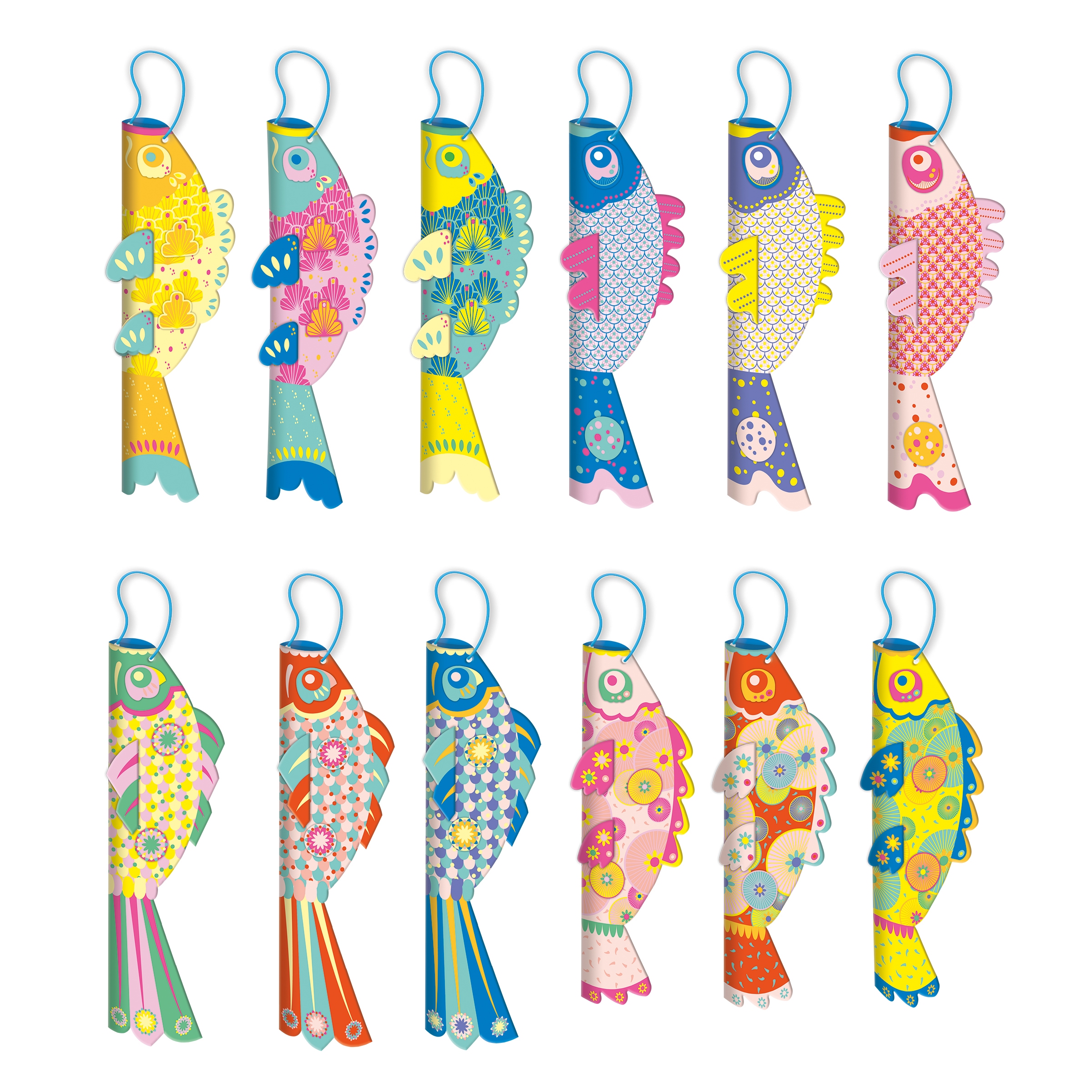 12 Poissons en papier a creer Janod