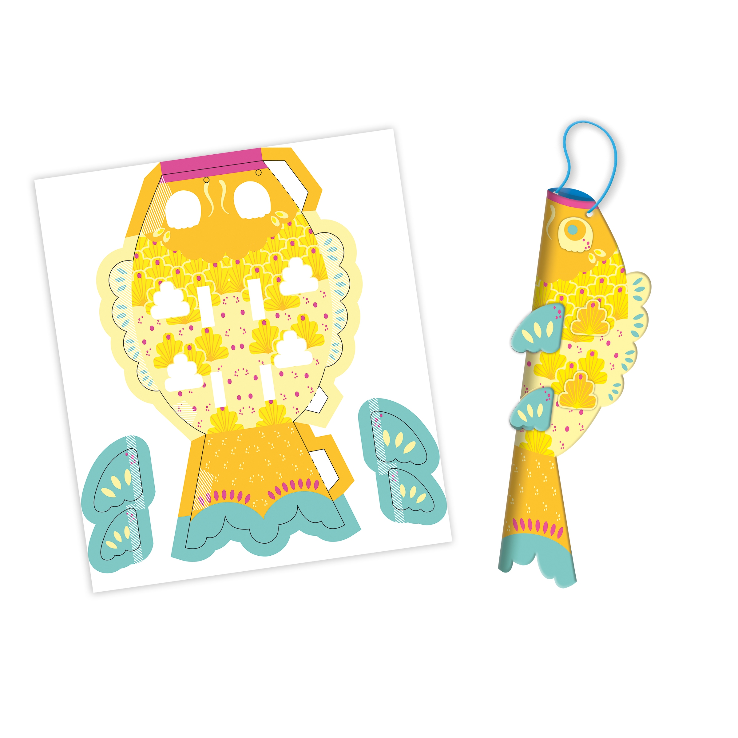 12 Poissons en papier a creer Janod