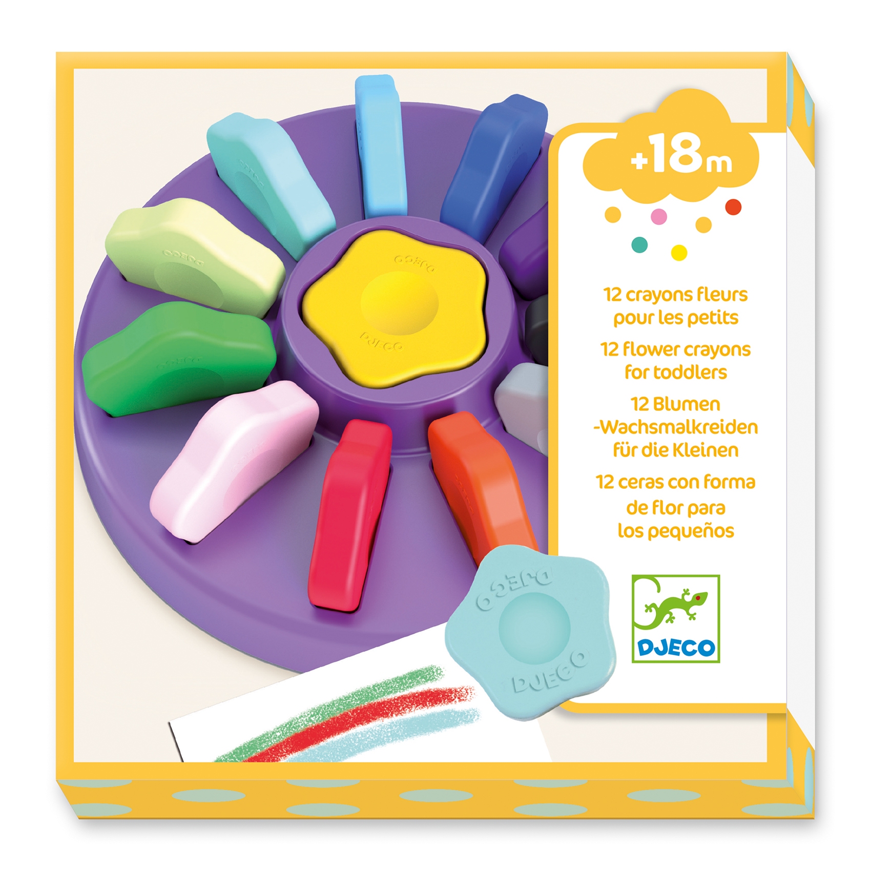12 crayons fleurs pour les petits Djeco