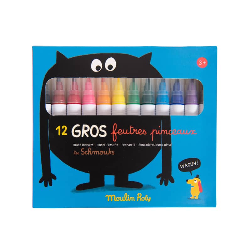 12 gros feutres pinceaux Les Schmouks Moulin Roty
