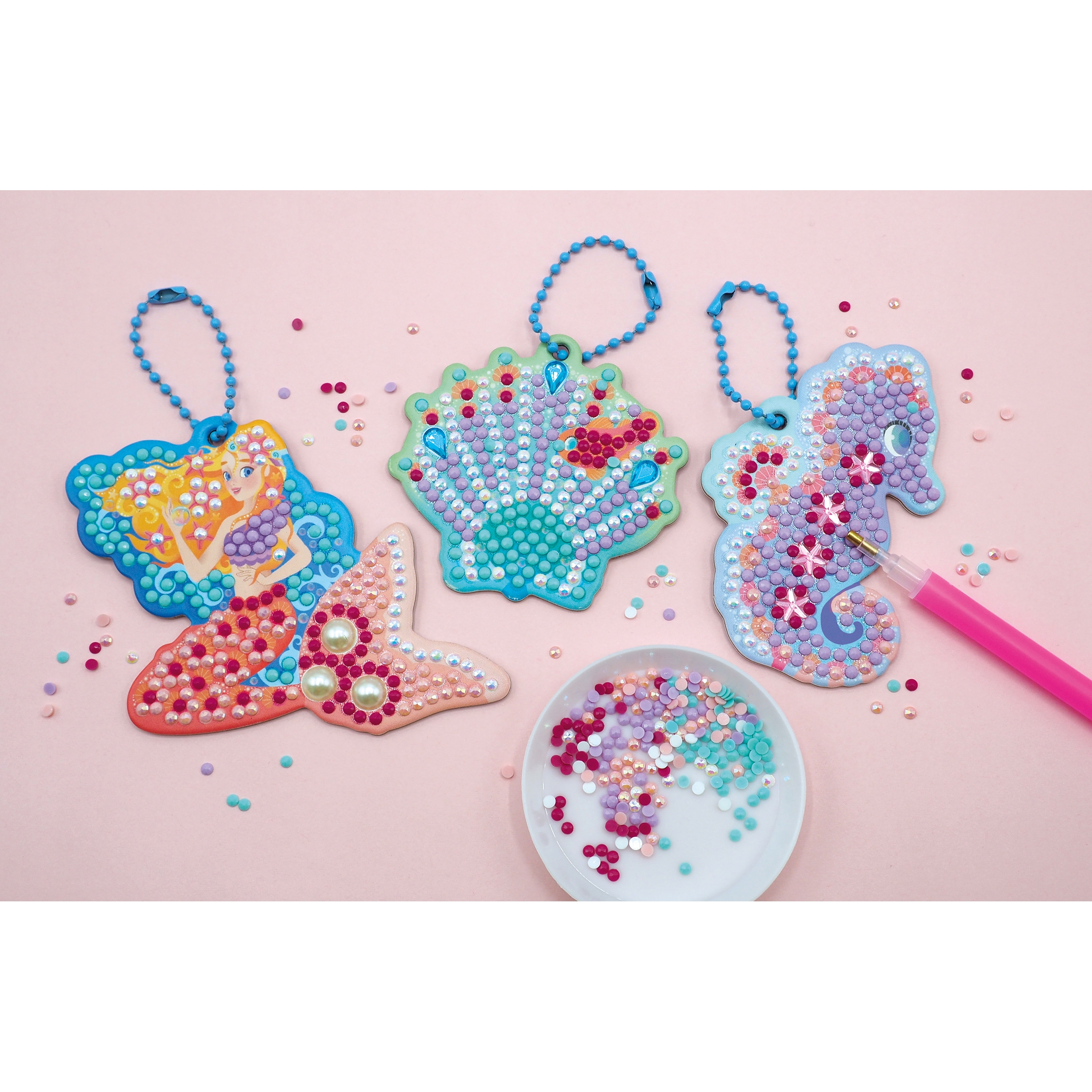 3 Porteclefs a diamanter Magic ocean Janod