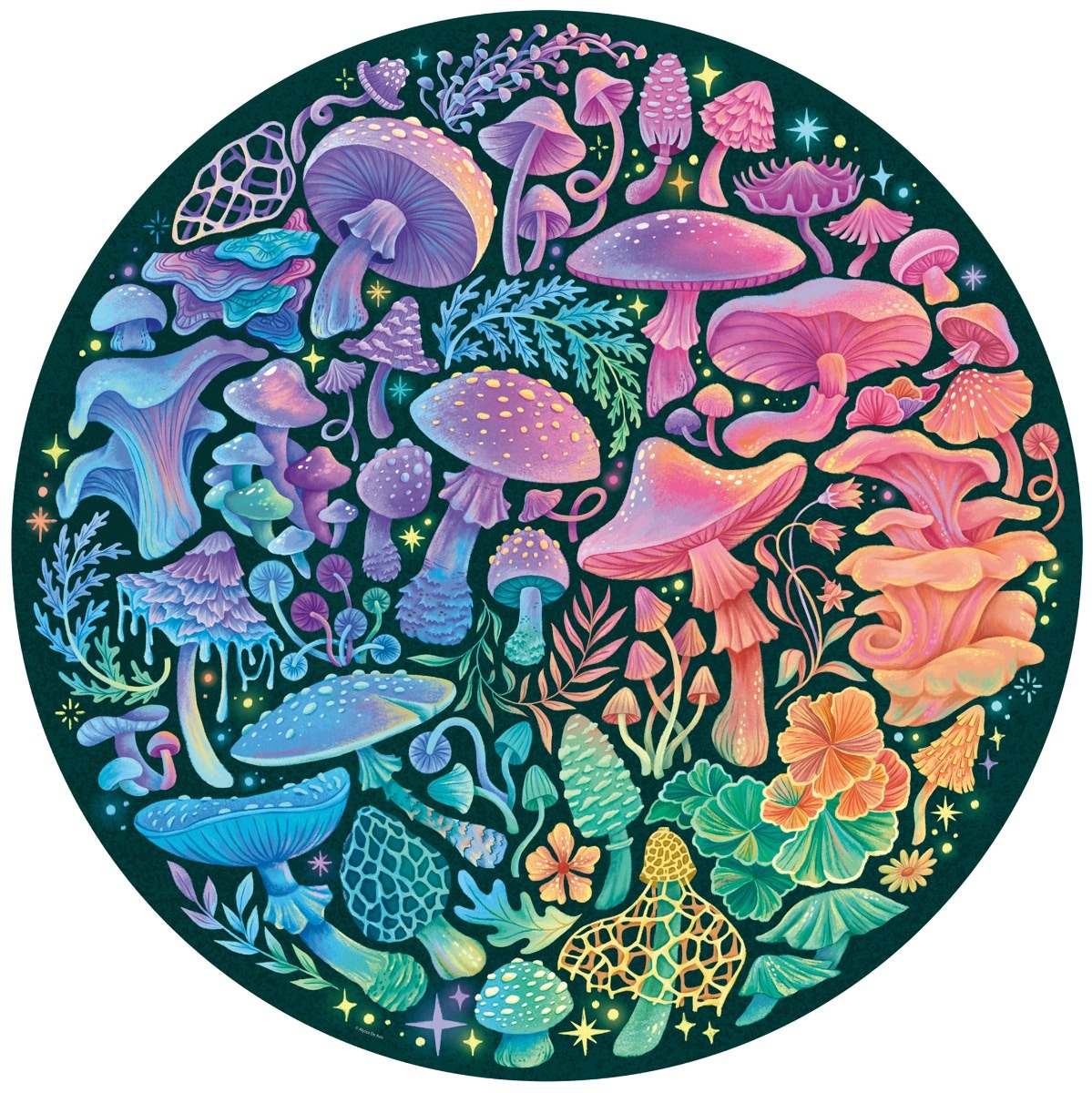 Puzzle rond 500 pièces : Champignons Circle of Colors Ravensburger France - vue 7