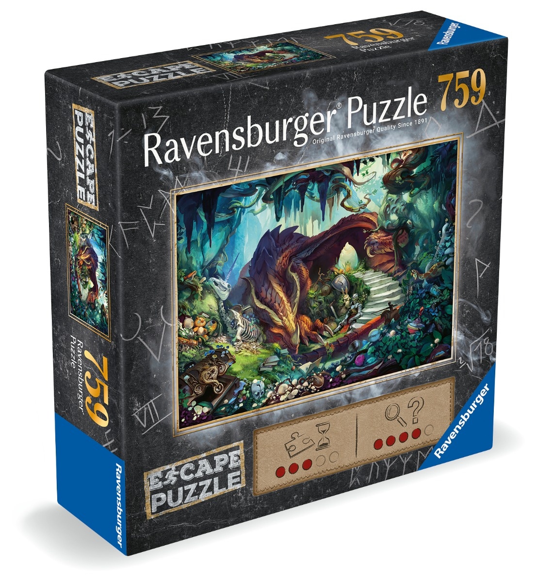 Escape puzzle 759 pièces : Dans la grotte du dragon Ravensburger France - vue 8