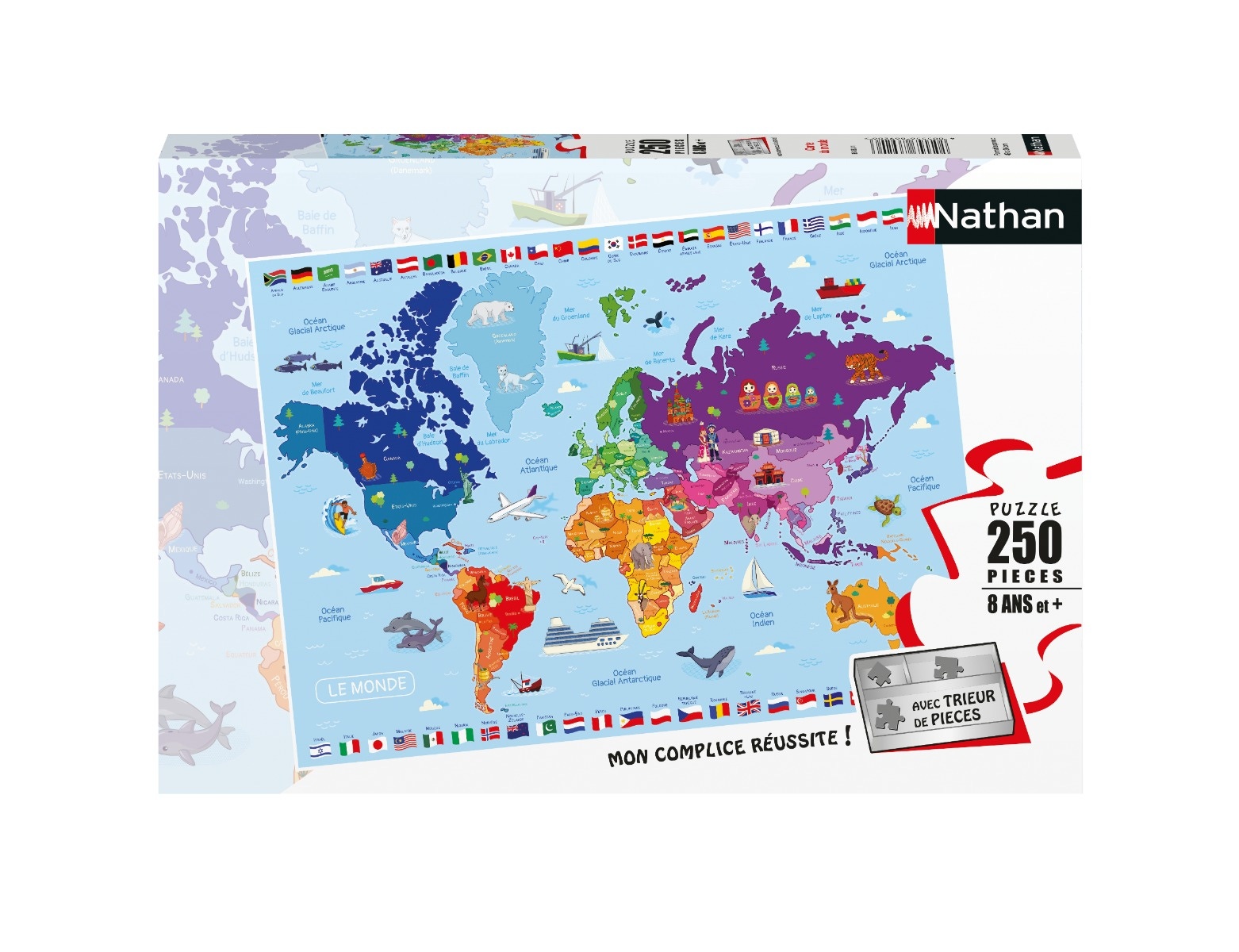 Puzzle 250 pcs Carte du Monde Ravensburger