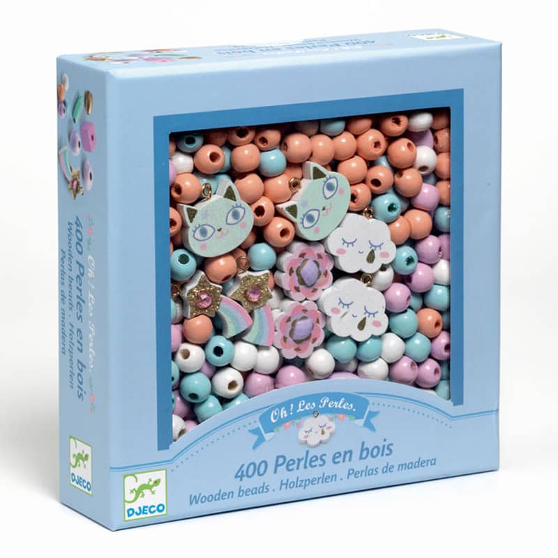 400 Perles en bois Arcenciel Djeco