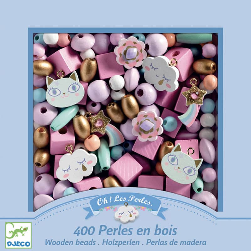 400 Perles en bois Arcenciel Djeco