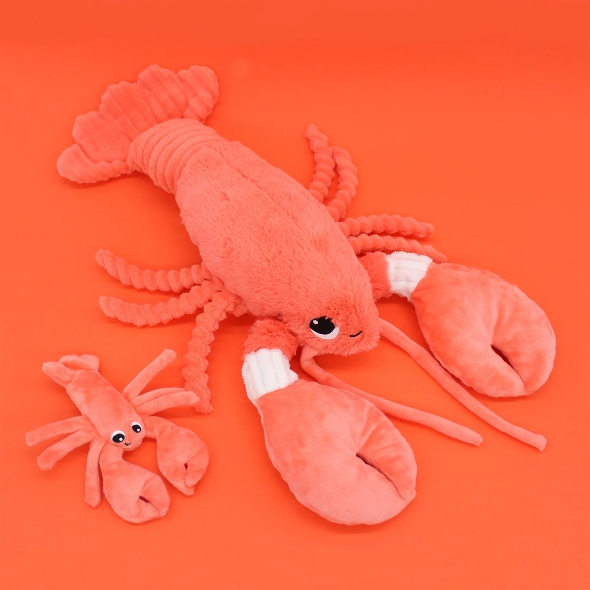 Peluche Homard maman/bébé Ptipotos Les Déglingos