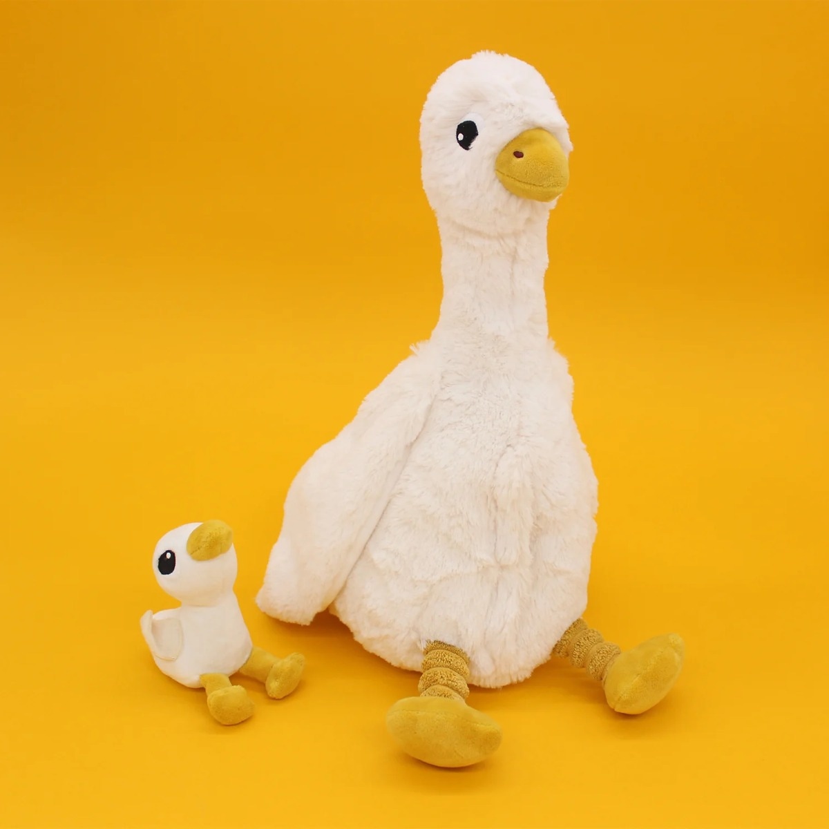 Peluche Oie maman/bébé Ptipotos Les Déglingos