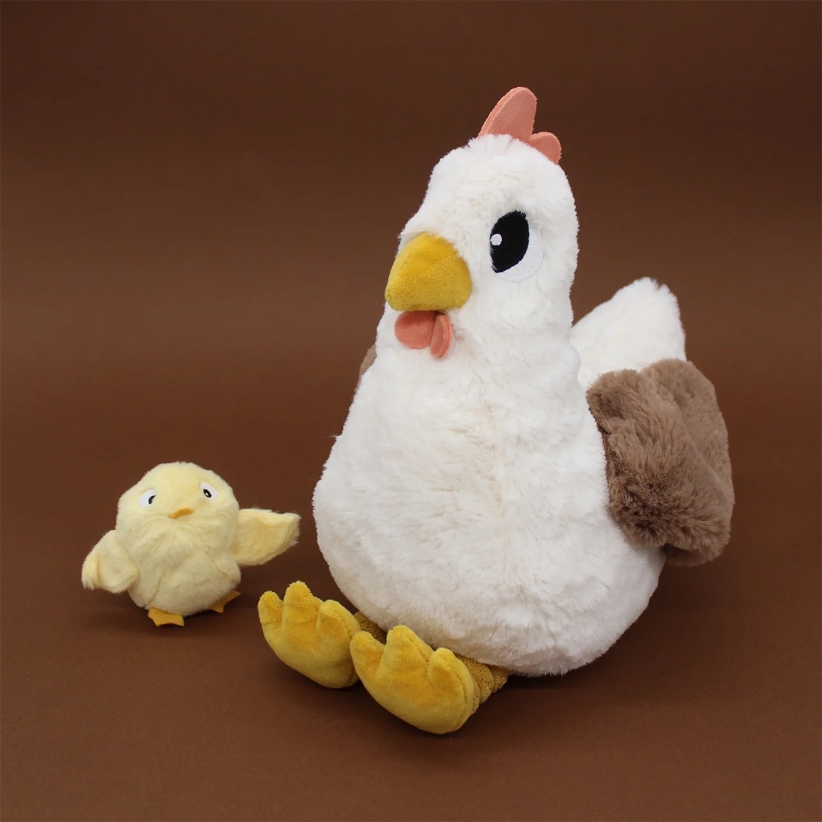 Peluche Poule maman/bébé Ptipotos Les Déglingos