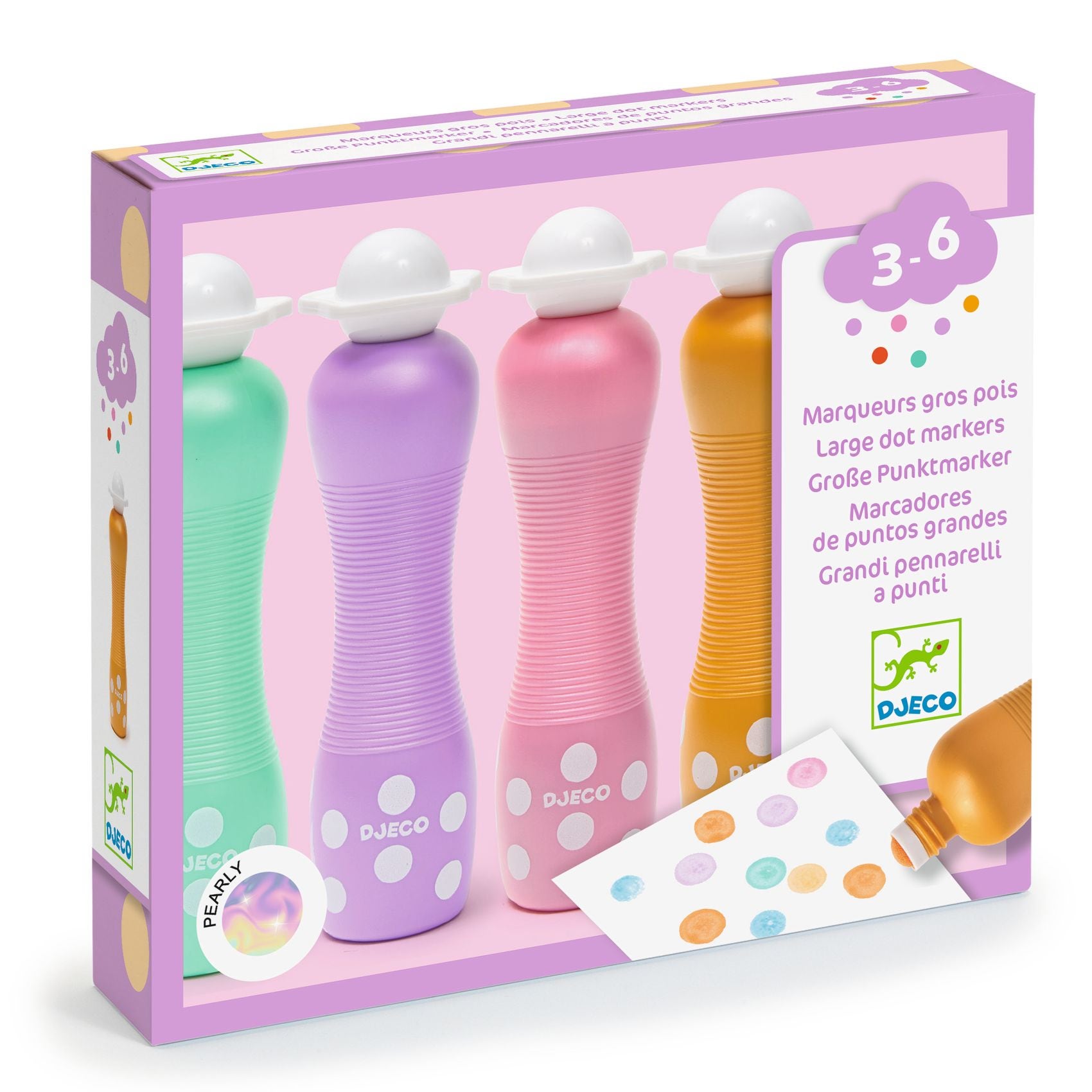 4 Feutres marqueurs mousse Pearly Djeco