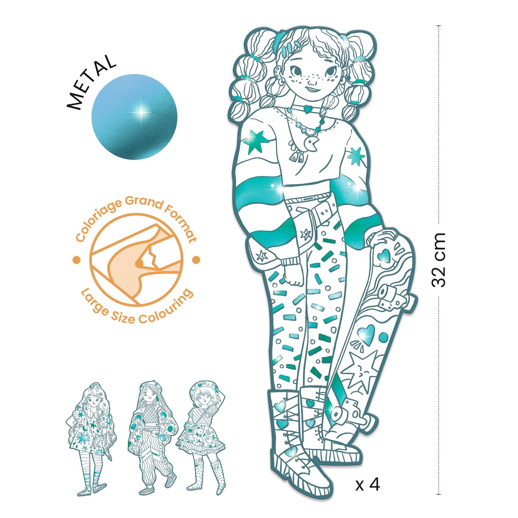 4 coloriages mode Angele  ses amies Djeco