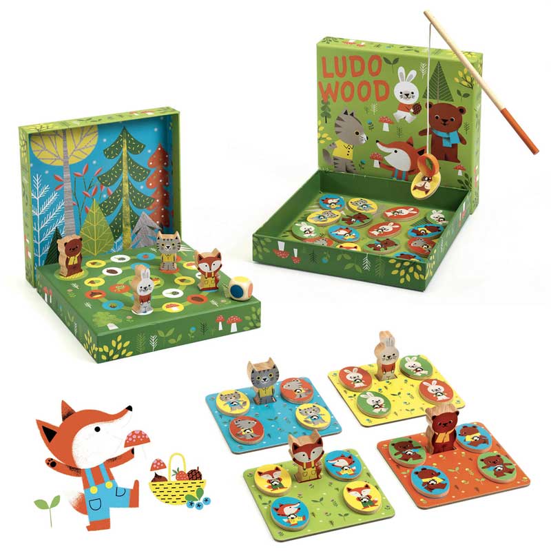 4 Jeux educatifs en bois LudoWood Djeco