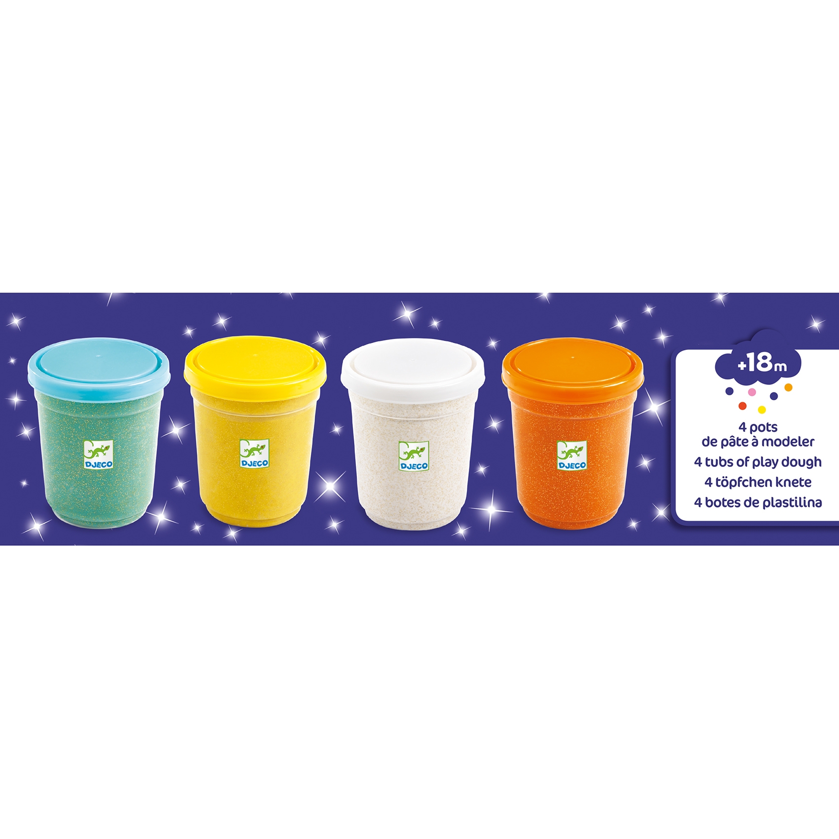 4 pots Pate a modeler pailletees Djeco