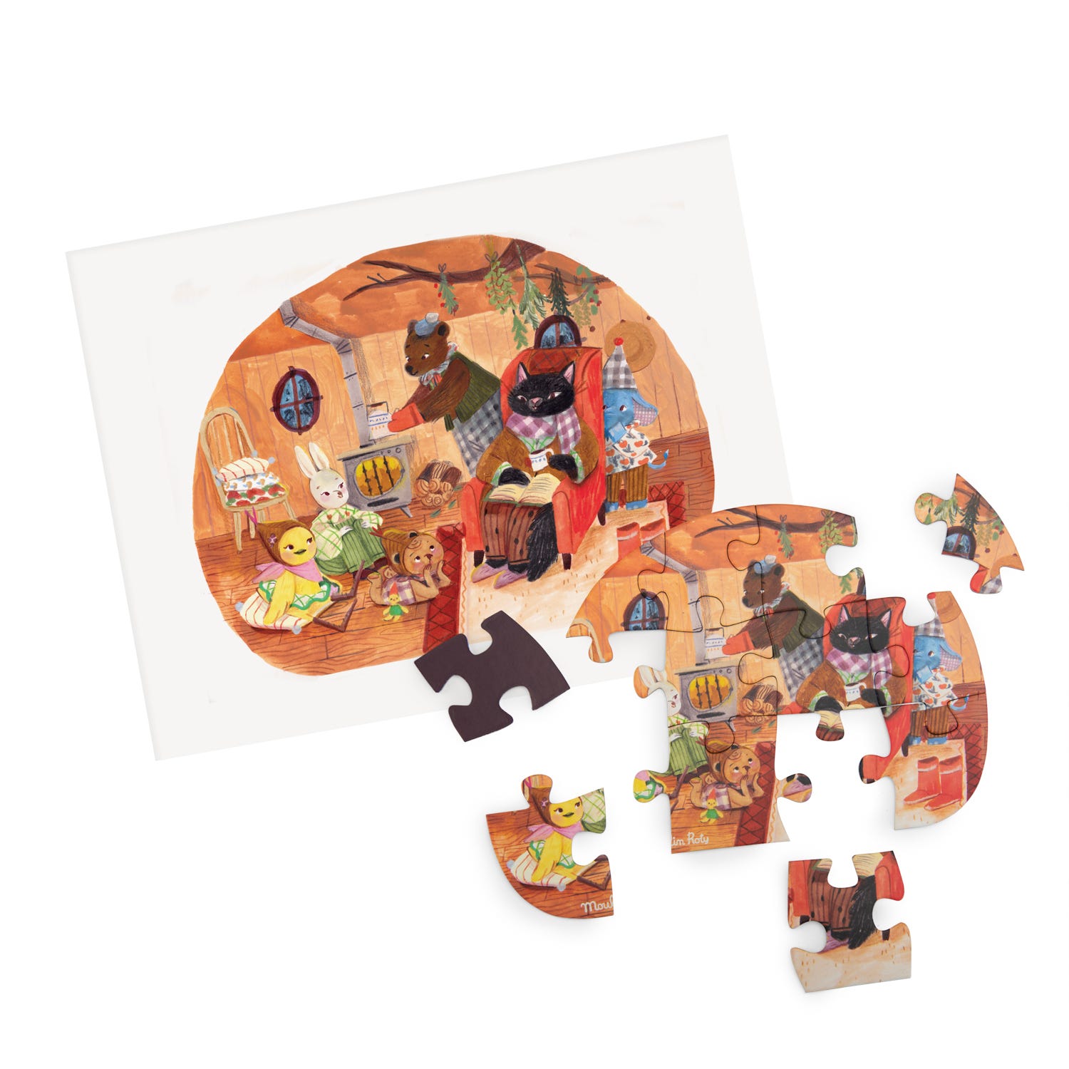 4 puzzles 12 pcs Une belle journee Les Minouchkas Moulin Roty