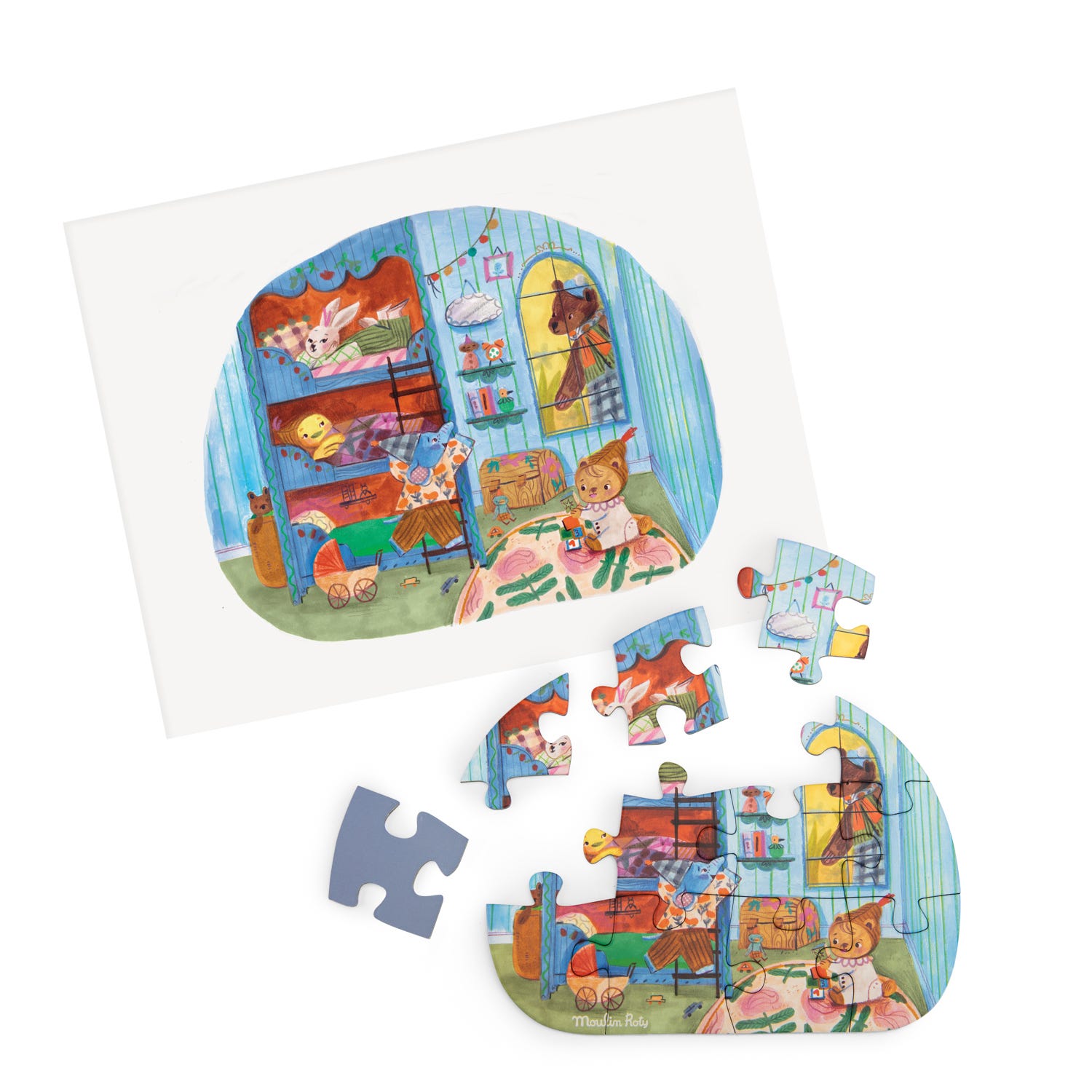 4 puzzles 12 pcs Une belle journee Les Minouchkas Moulin Roty