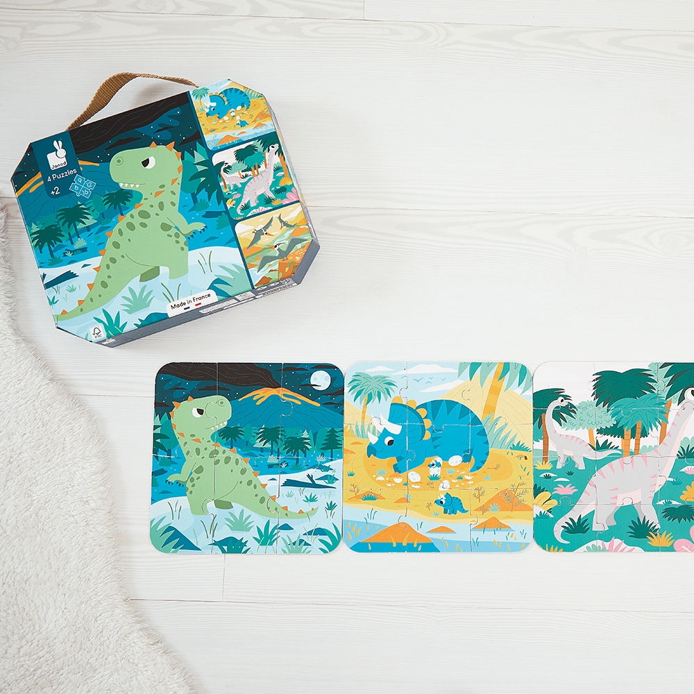 4 puzzles evolutifs les Dinosaures Janod