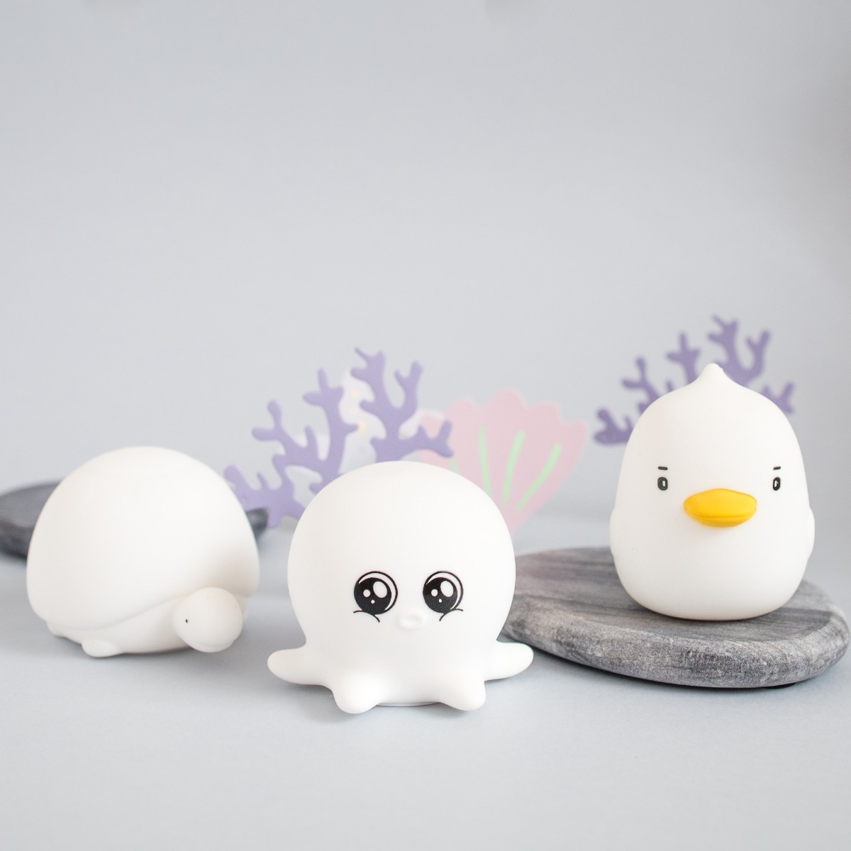 Set de 3 lampes de bain Tortue Canard Pieuvre Rabbit and Friends