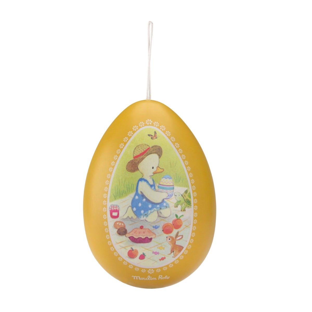 Grand œuf métal jaune La Grande Famille Moulin Roty