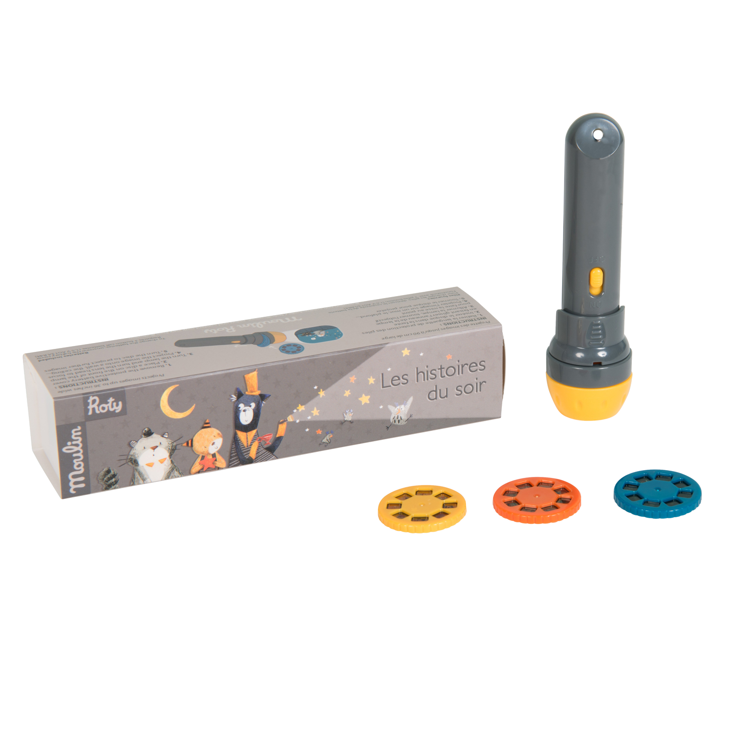 Lampe a histoires Les Moustaches  Moulin Roty