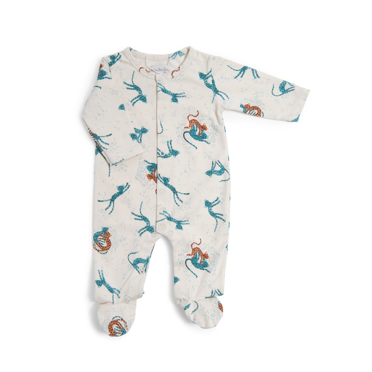 Pyjama jersey crème allover guépards Sous mon baobab Moulin Roty