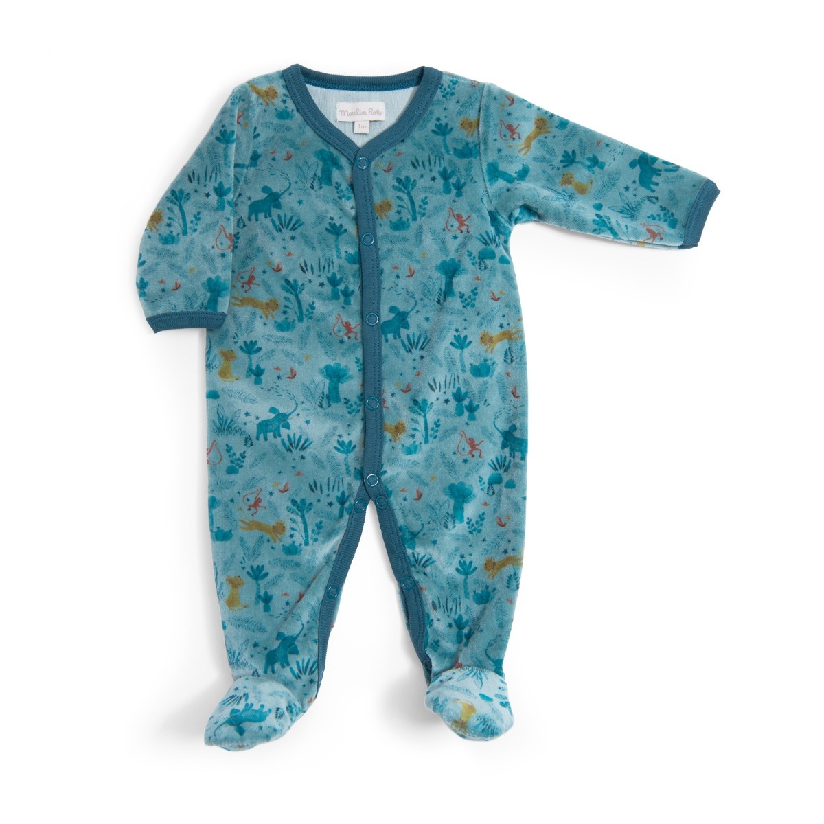 Pyjama velours bleu nuit Sous mon baobab Moulin Roty
