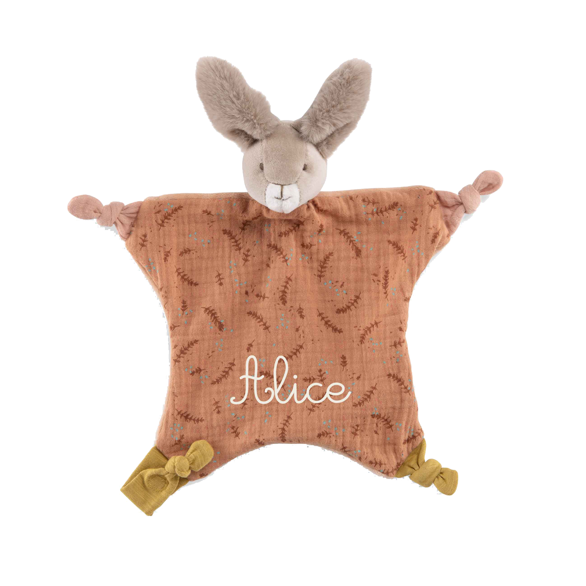 Doudou Lapin argile Trois petits lapins Moulin Roty