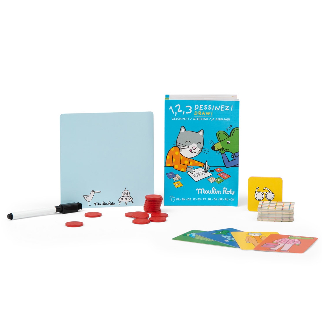 Jeu 1, 2, 3 Dessinez ! Les Loufoques Moulin Roty