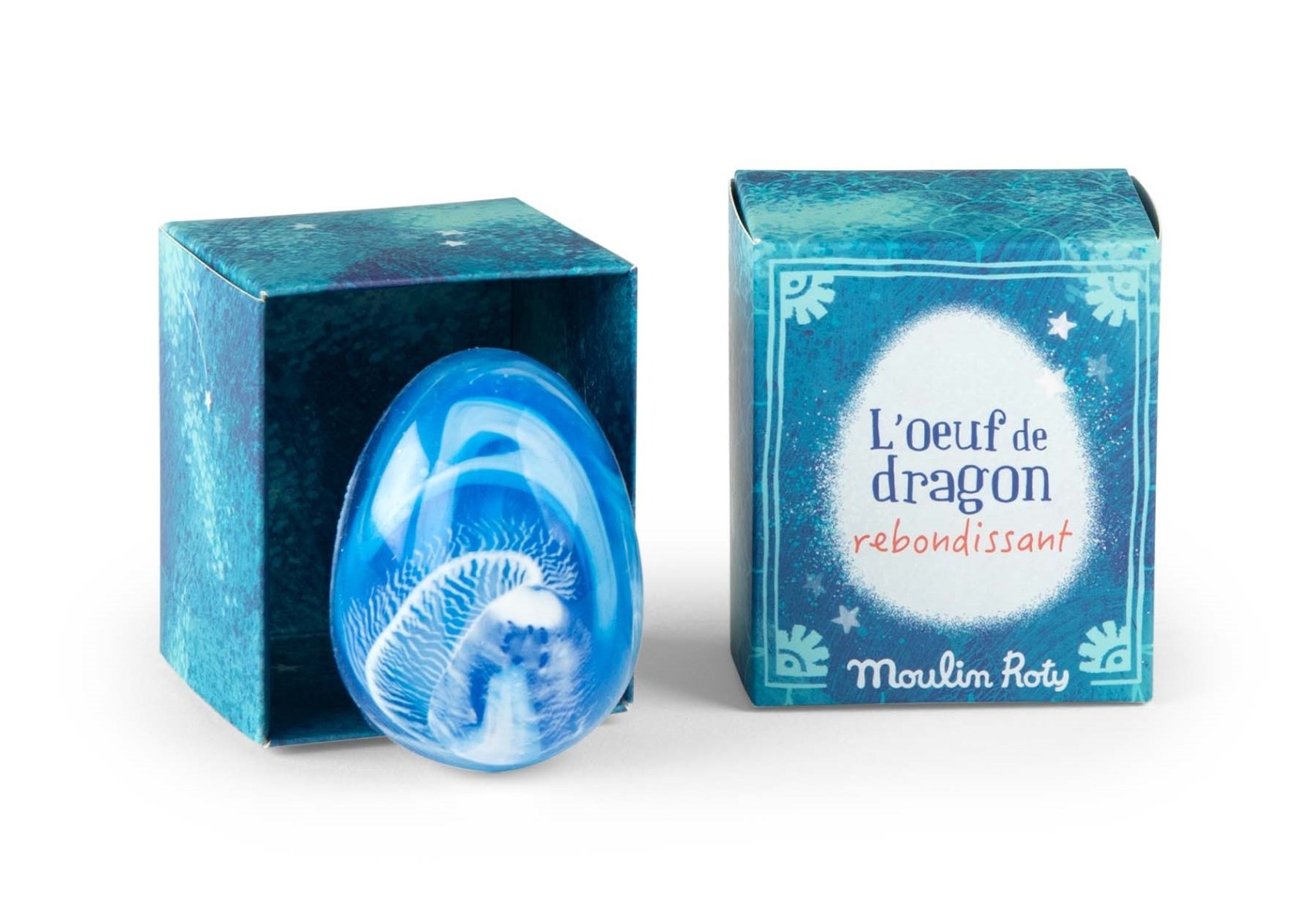 Oeuf de dragon rebondissant bleu Les Petites Merveilles Moulin Roty