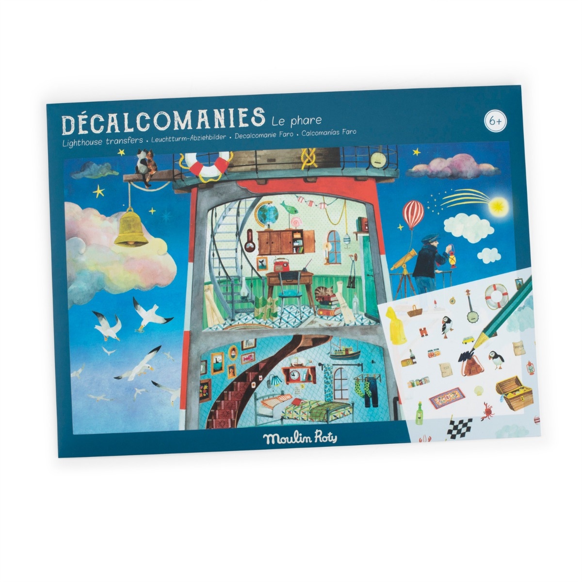 Grand phare avec décalcomanies Le Jardin du Moulin Moulin Roty