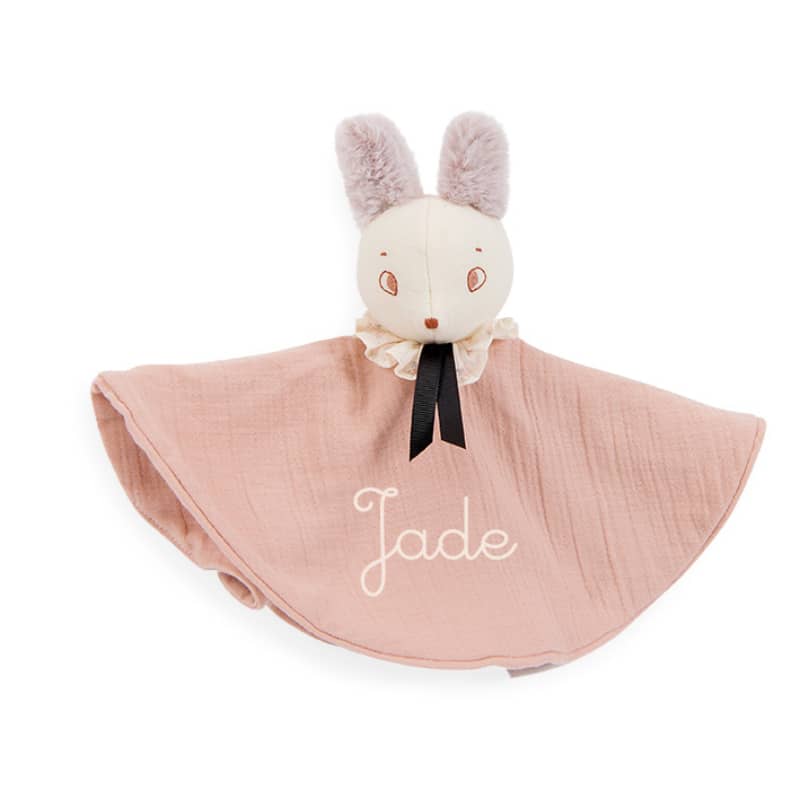 Doudou a broder souris rose Apres la pluie Moulin Roty