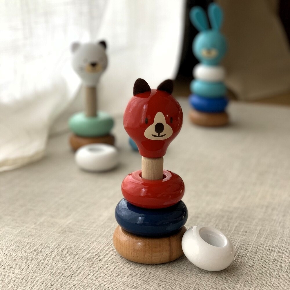 Jouet à empiler en bois Chien Lucien Vilac