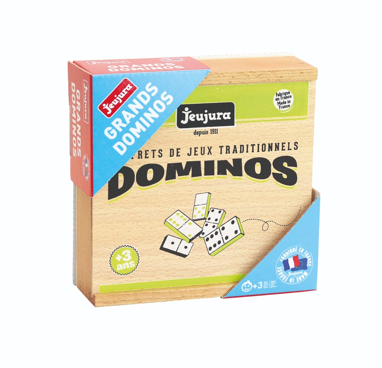 Jeu De Societe Grands Dominos Bois Coffret Bois - vue 2