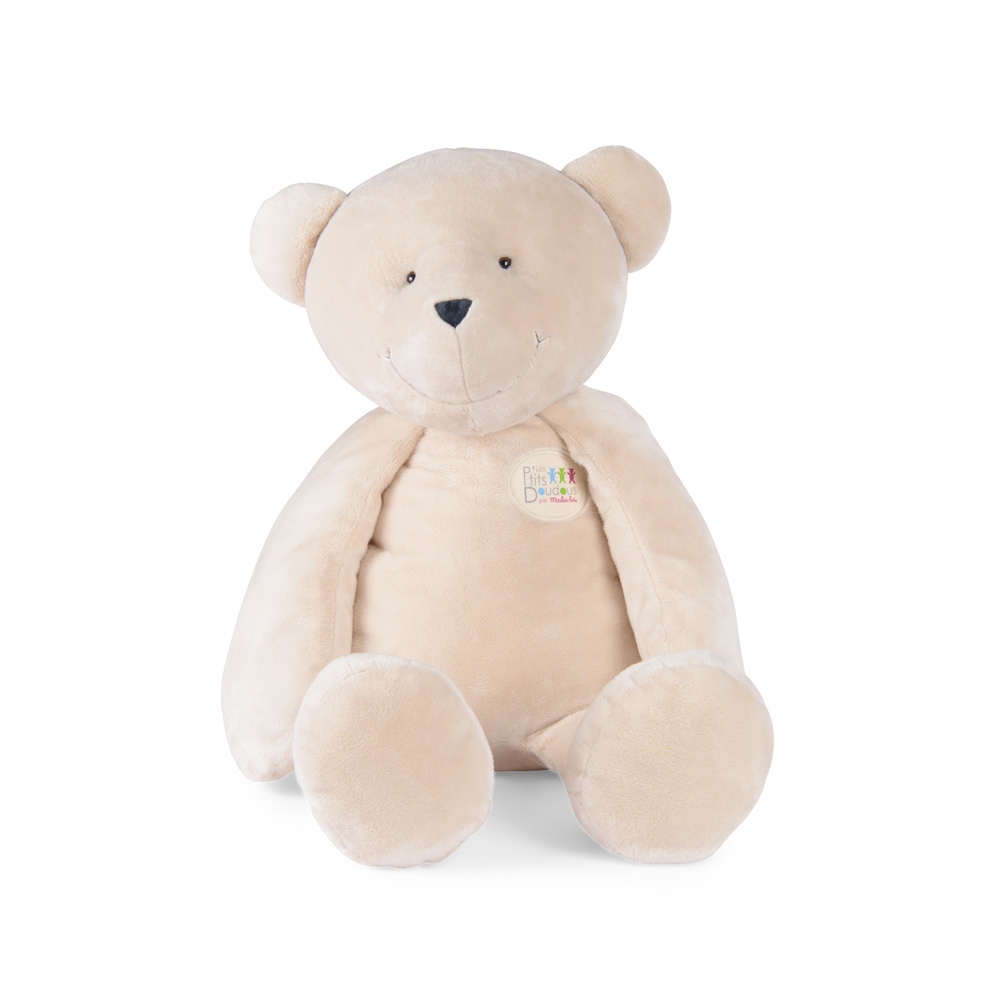 Grande peluche Ours crème - 50 cm Les p'tits doudous de l'hôpital