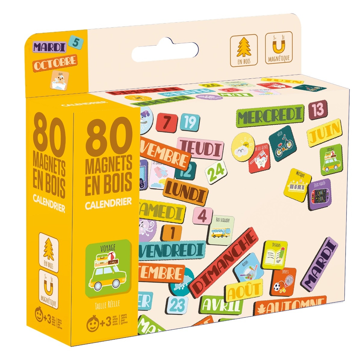 Magnets en bois Calendrier Jeujura