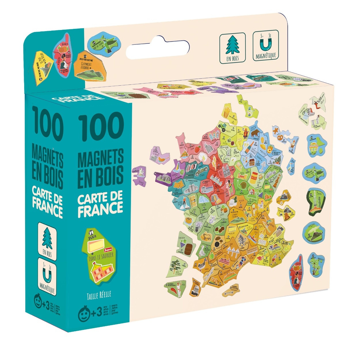 Magnets en bois Carte de France Jeujura
