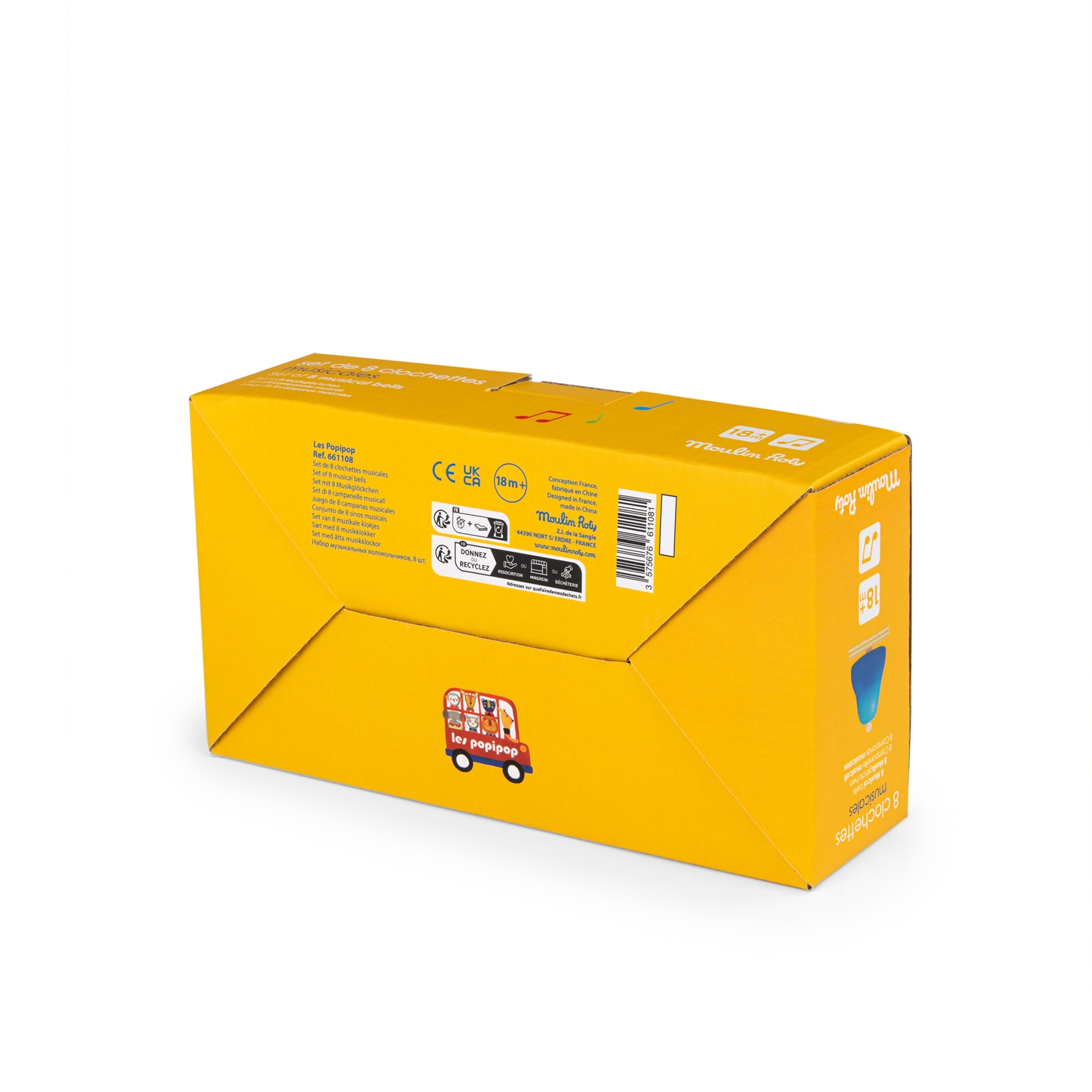 8 clochettes musicales Les Popipop Moulin Roty