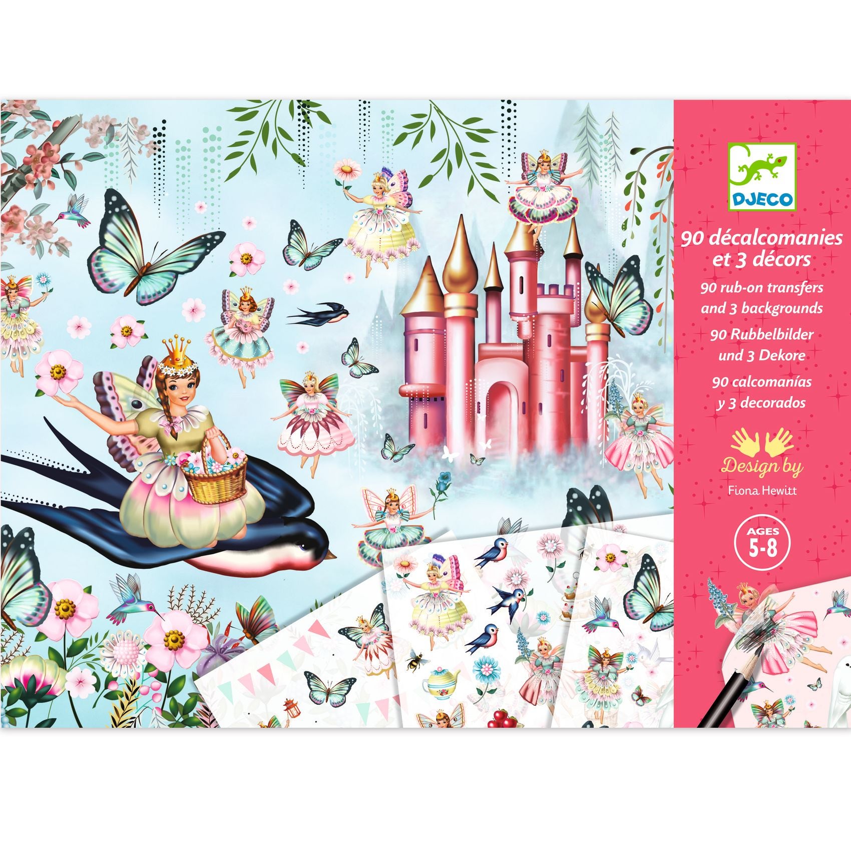 90 decalcomanies et 3 decors Au pays des fees Djeco