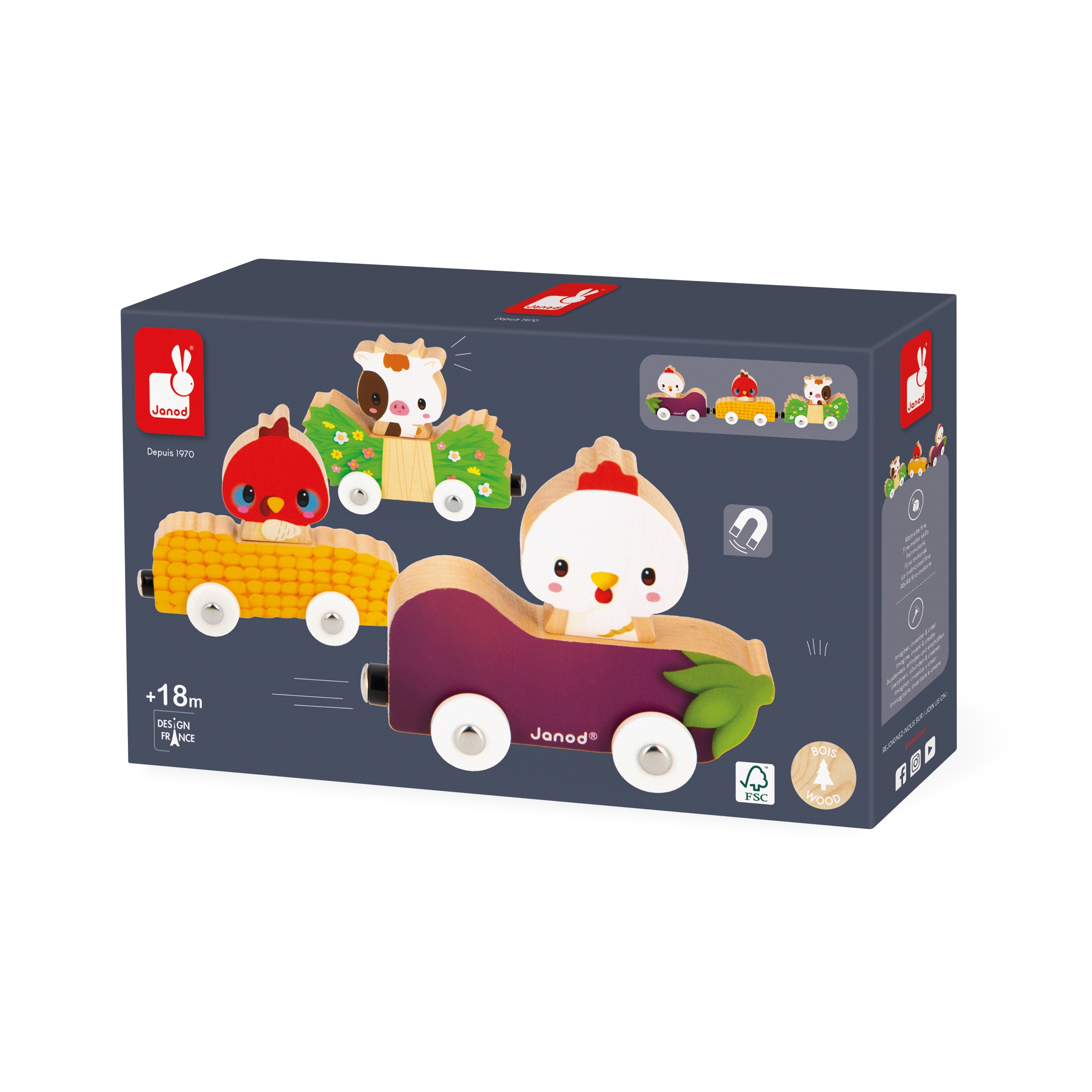 Animaux de la ferme magnetiques Janod