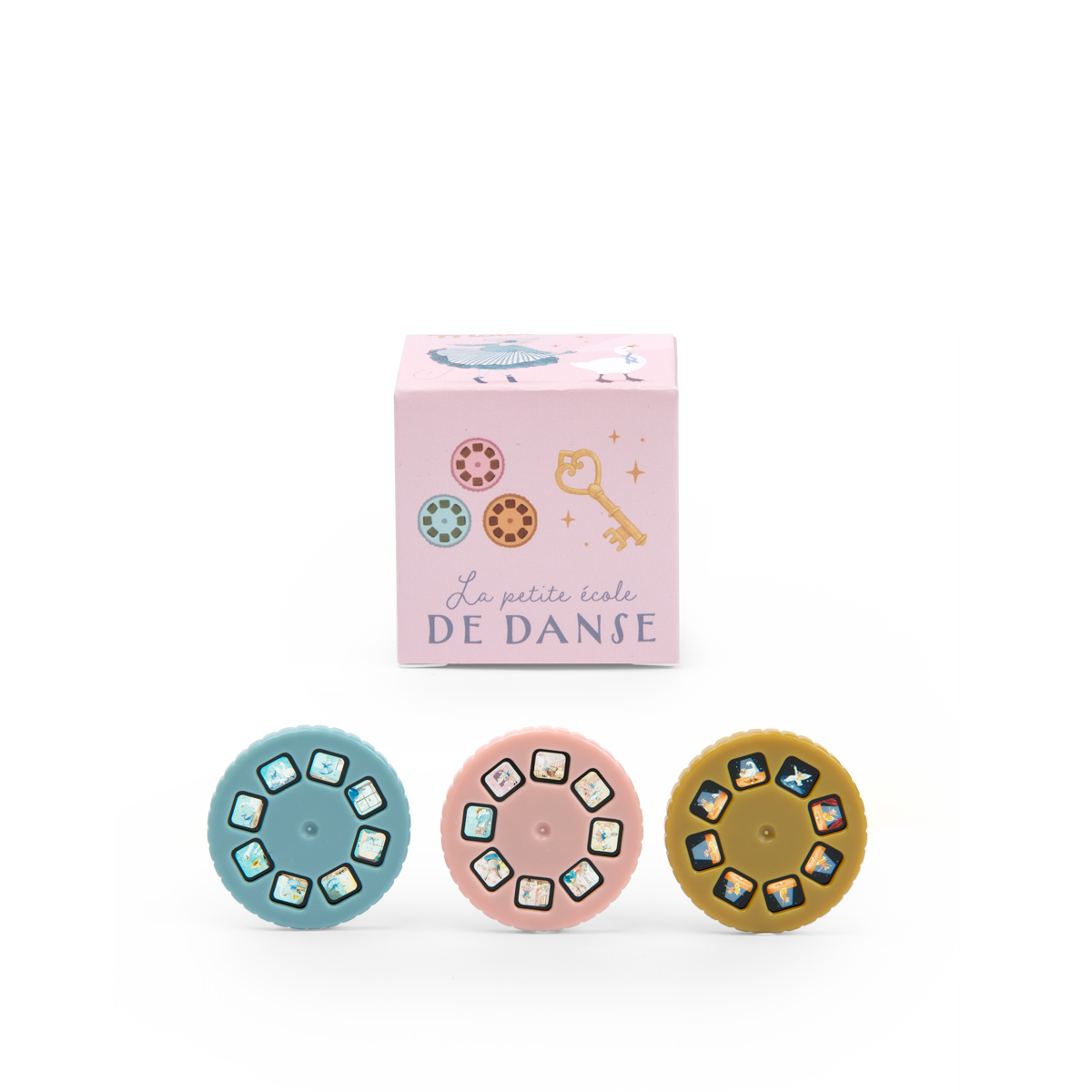 Boite de 3 disques pour lampe a histoires La petite ecole de danse Moulin Roty