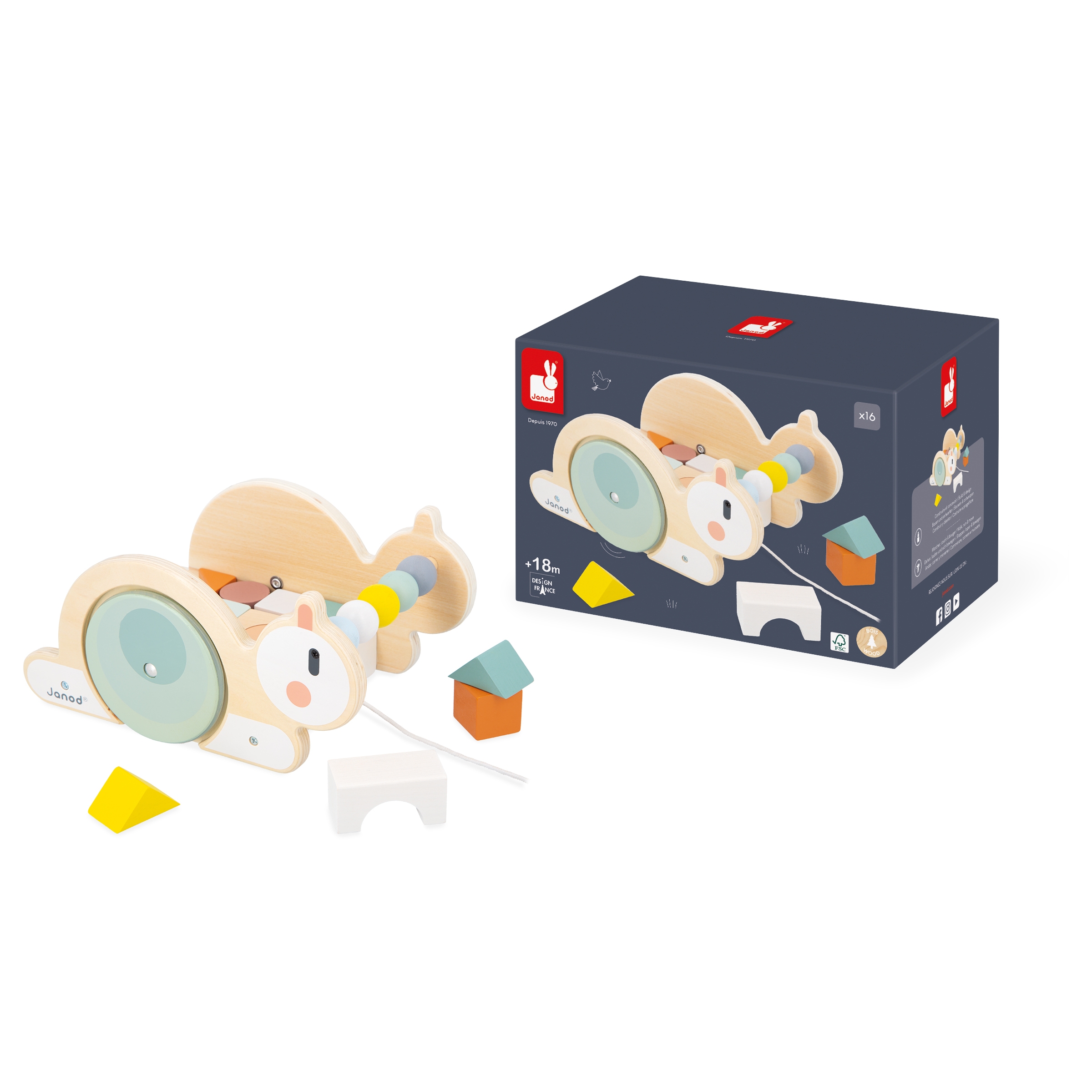 Chariot cube Escargot Sweet Cocoon Janod