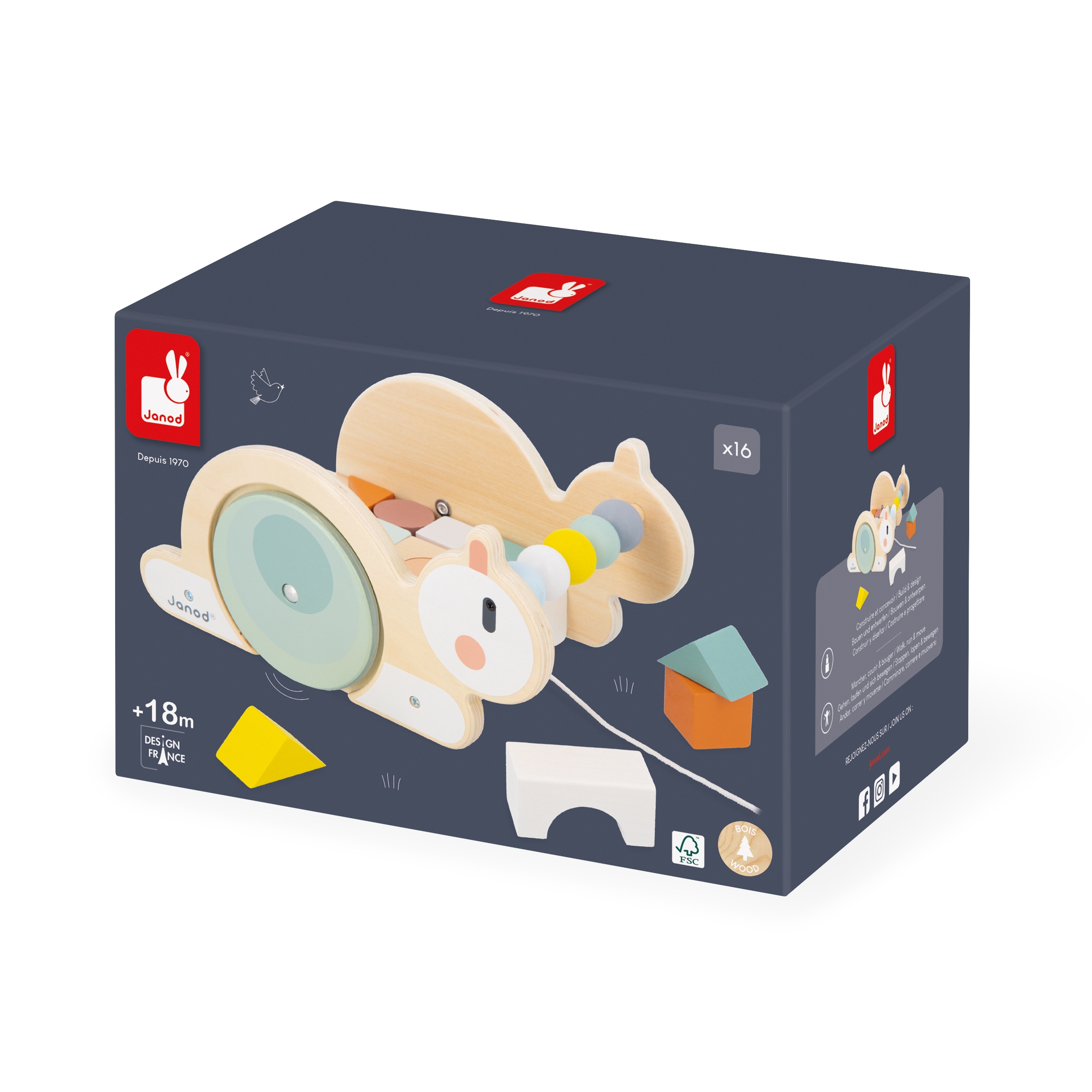 Chariot cube Escargot Sweet Cocoon Janod