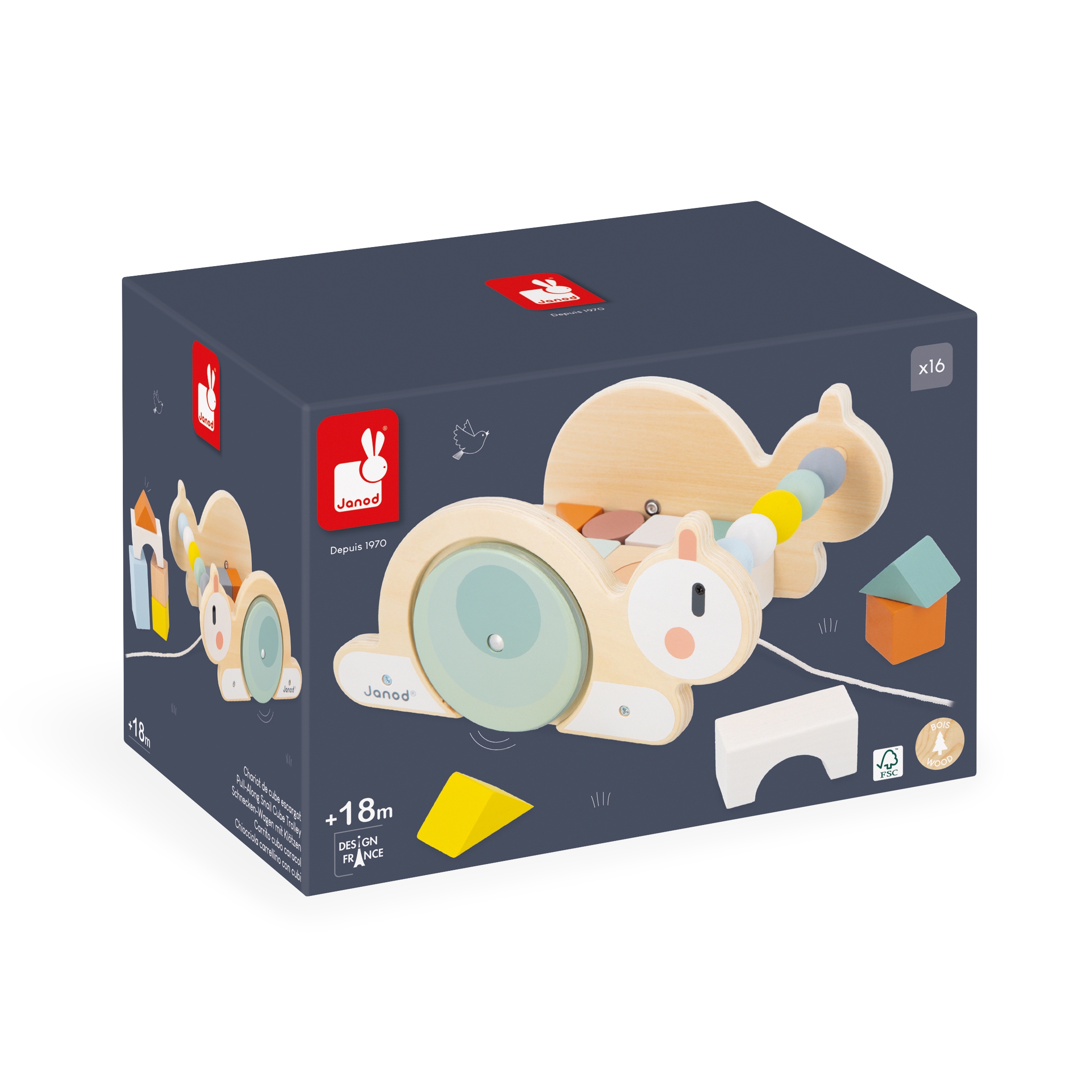 Chariot cube Escargot Sweet Cocoon Janod