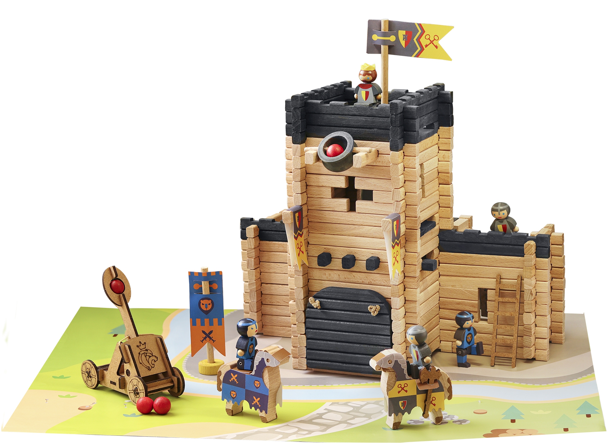 Chateau fort et catapulte 270 pieces Jeujura