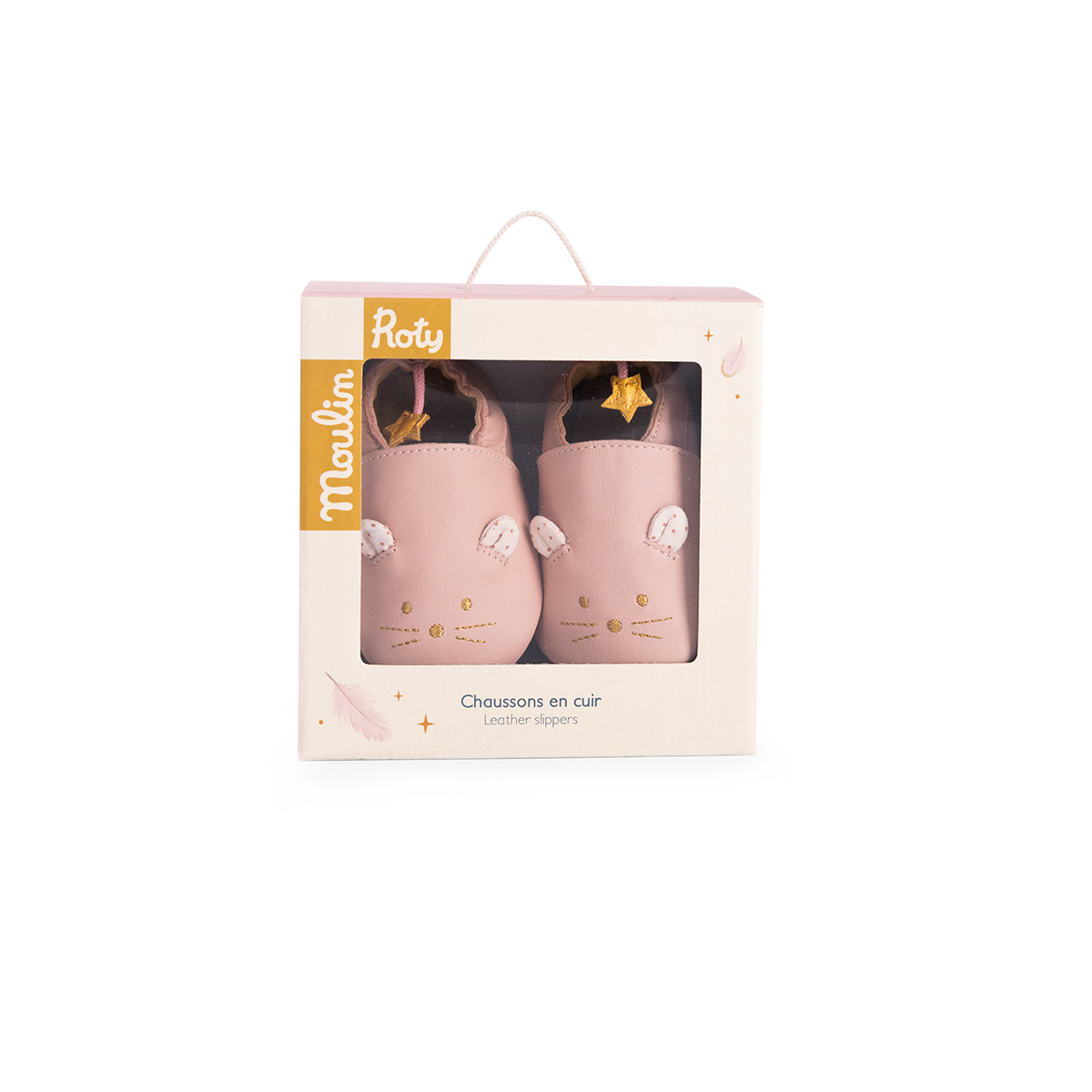 Chaussons cuir souris rose La petite ecole de danse 06 m