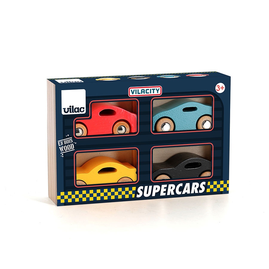 Coffret 4 voitures Super cars Vilac