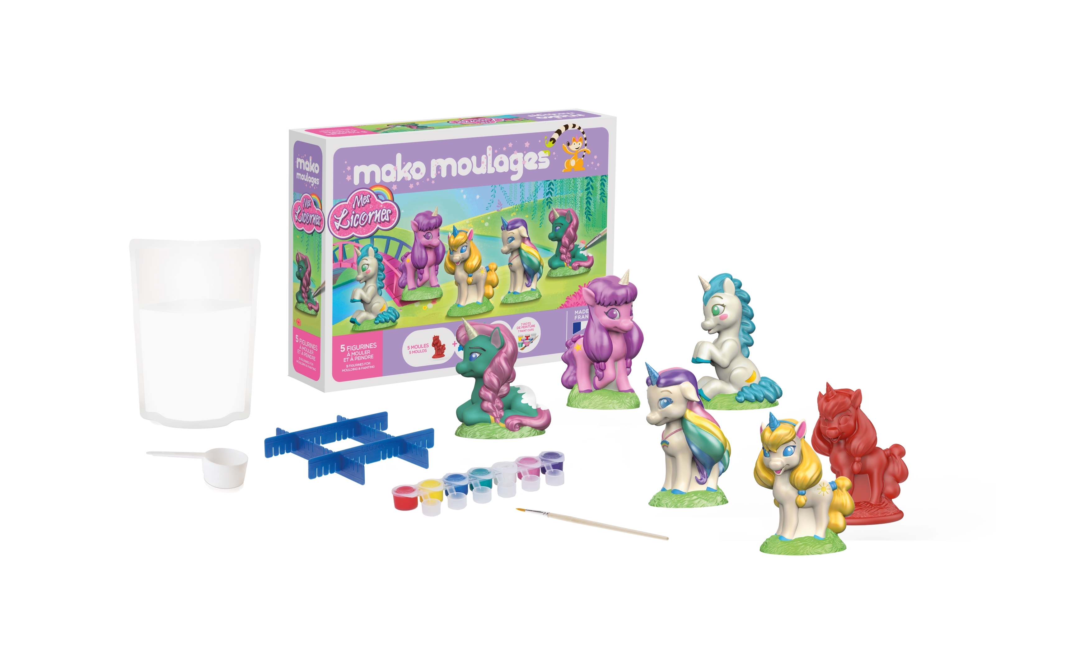 Coffret 5 Moulages mes Licornes Mako Moulages