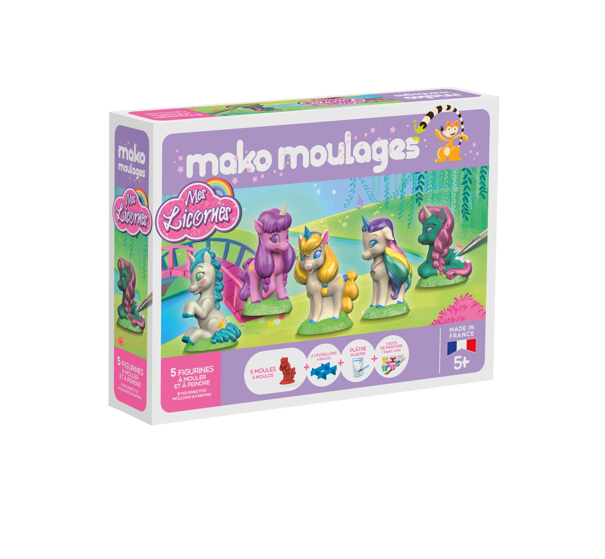 Coffret 5 Moulages mes Licornes Mako Moulages