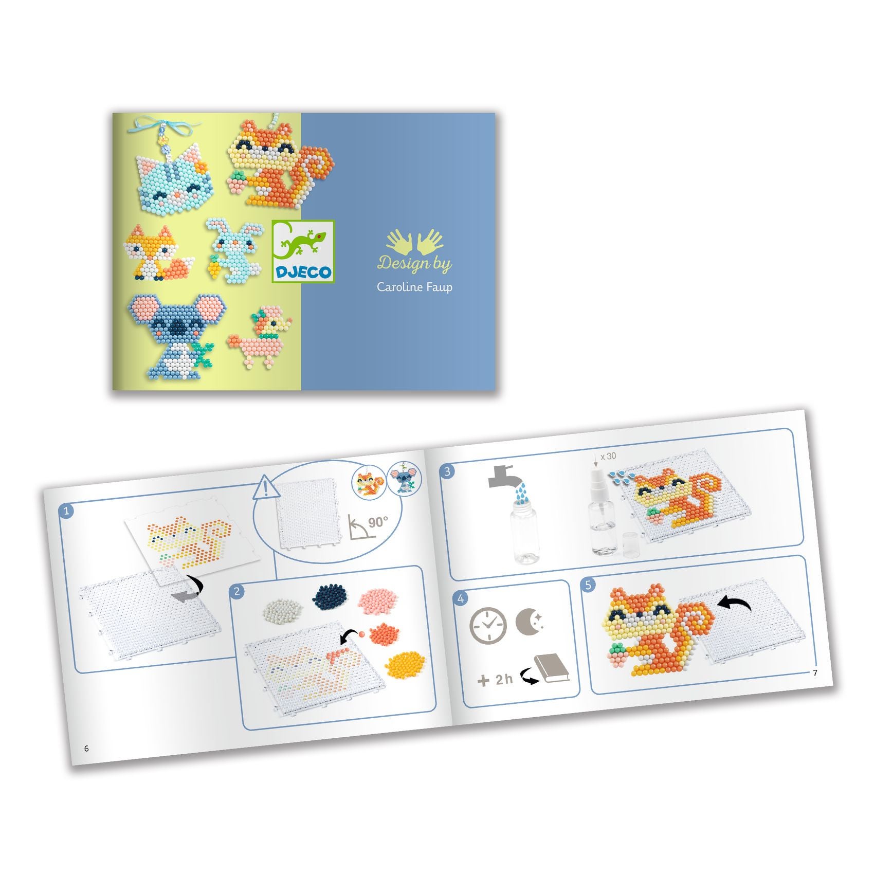 Coffret Perles a eau Animaux a fourrures Djeco